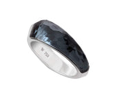 STEPHEN WEBSTER 18K White Gold Hematite Shard Stack Ring